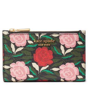NWOT- KATE SPADE Morgan Rose Garden zip-top wallet